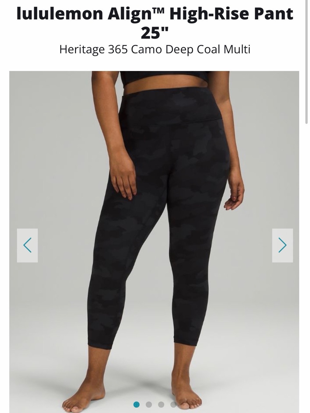lululemon Align High-Rise 25" Pant in Deep Coal Camo